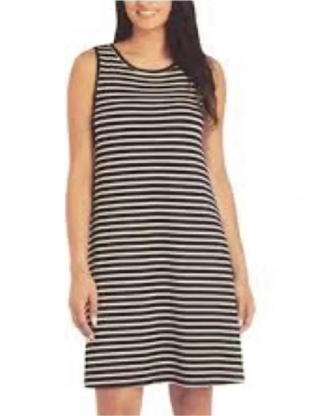 A New Day Navy/White Striped Tank Dress in Size Medium
